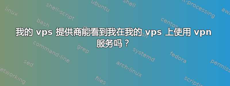 我的 vps 提供商能看到我在我的 vps 上使用 vpn 服务吗？