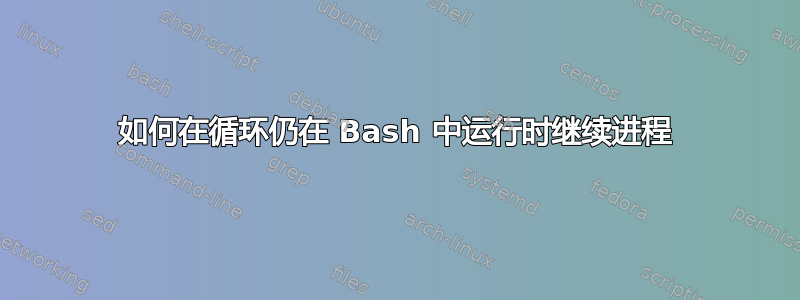 如何在循环仍在 Bash 中运行时继续进程