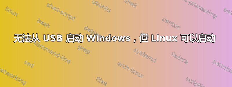 无法从 USB 启动 Windows，但 Linux 可以启动