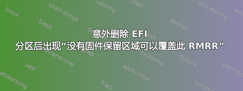 意外删除 EFI 分区后出现“没有固件保留区域可以覆盖此 RMRR”