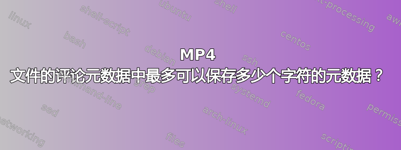 MP4 文件的评论元数据中最多可以保存多少个字符的元数据？