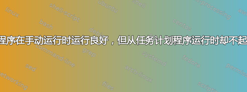 应用程序在手动运行时运行良好，但从任务计划程序运行时却不起作用