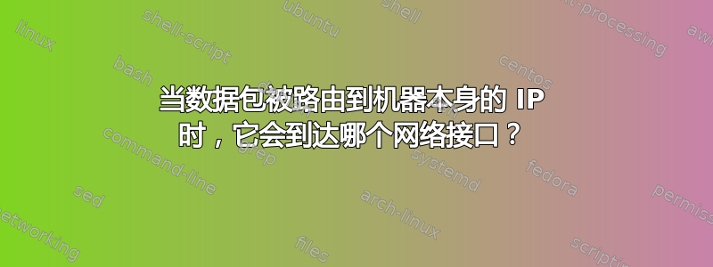 当数据包被路由到机器本身的 IP 时，它会到达哪个网络接口？