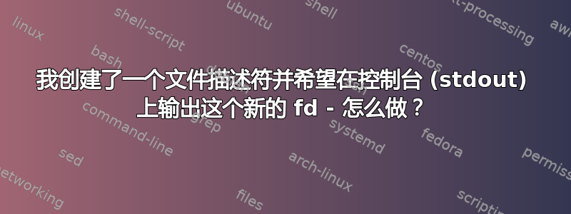 我创建了一个文件描述符并希望在控制台 (stdout) 上输出这个新的 fd - 怎么做？