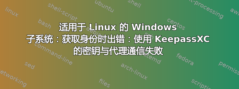 适用于 Linux 的 Windows 子系统：获取身份时出错：使用 KeepassXC 的密钥与代理通信失败