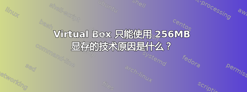 Virtual Box 只能使用 256MB 显存的技术原因是什么？