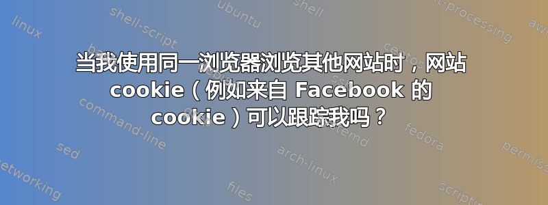 当我使用同一浏览器浏览其他网站时，网站 cookie（例如来自 Facebook 的 cookie）可以跟踪我吗？