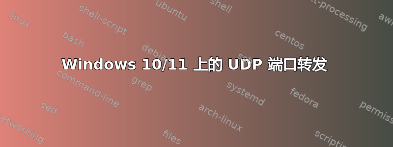 Windows 10/11 上的 UDP 端口转发