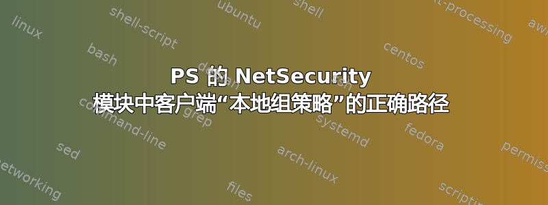 PS 的 NetSecurity 模块中客户端“本地组策略”的正确路径