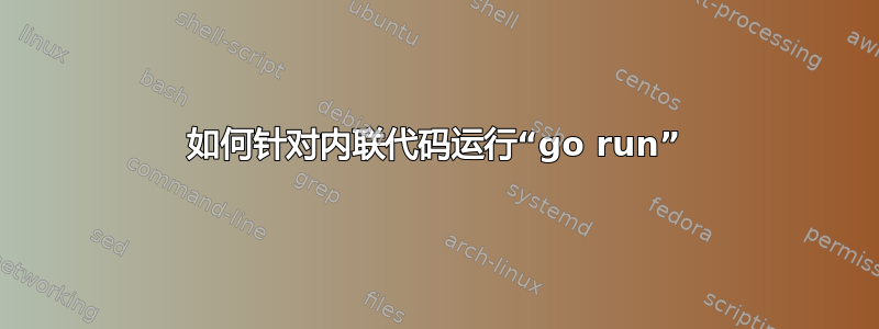 如何针对内联代码运行“go run”