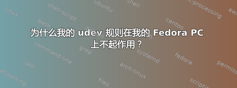 为什么我的 udev 规则在我的 Fedora PC 上不起作用？