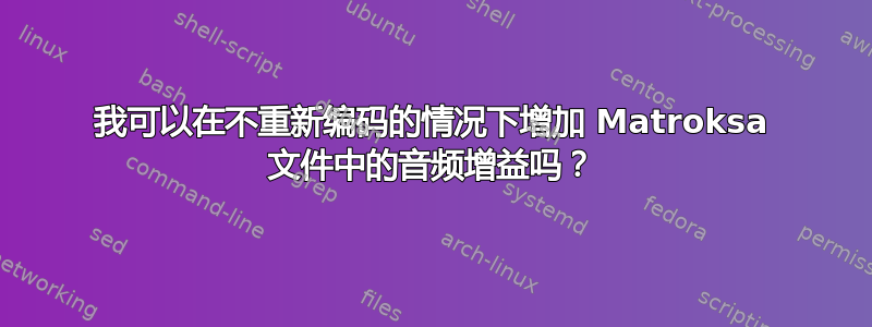 我可以在不重新编码的情况下增加 Matroksa 文件中的音频增益吗？