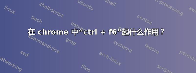 在 chrome 中“ctrl + f6”起什么作用？