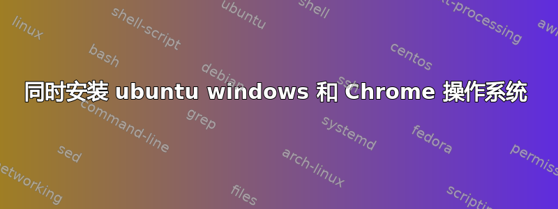 同时安装 ubuntu windows 和 Chrome 操作系统