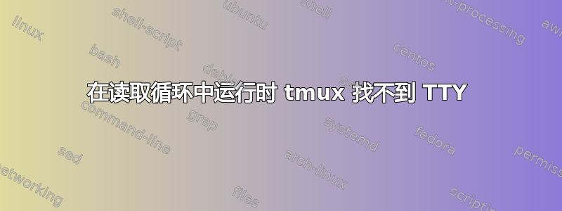 在读取循环中运行时 tmux 找不到 TTY