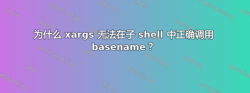 为什么 xargs 无法在子 shell 中正确调用 basename？