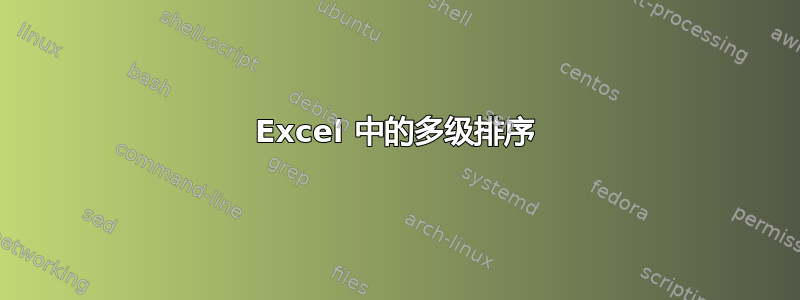 Excel 中的多级排序