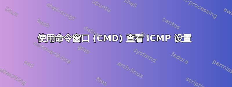 使用命令窗口 (CMD) 查看 ICMP 设置