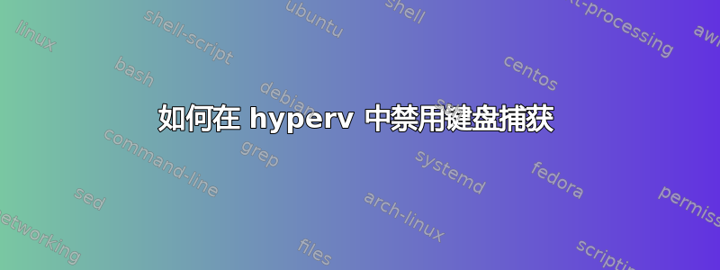 如何在 hyperv 中禁用键盘捕获