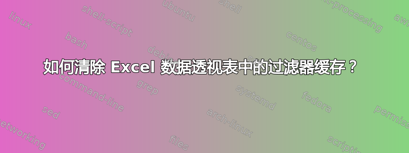 如何清除 Excel 数据透视表中的过滤器缓存？