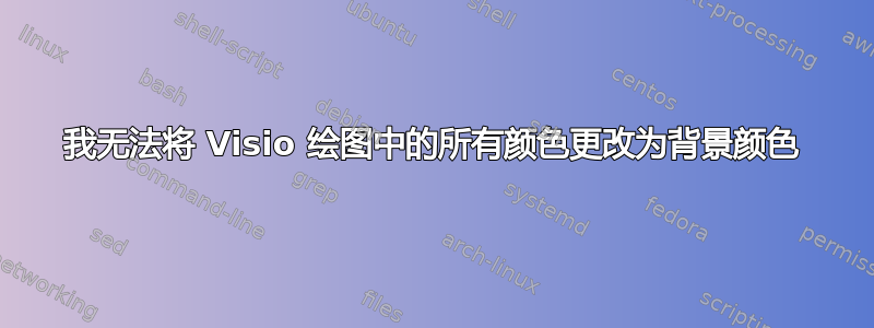 我无法将 Visio 绘图中的所有颜色更改为背景颜色