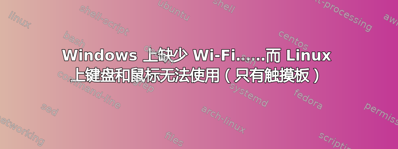 Windows 上缺少 Wi-Fi……而 Linux 上键盘和鼠标无法使用（只有触摸板）