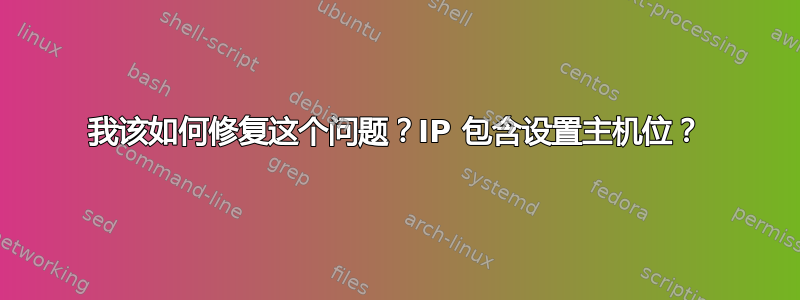 我该如何修复这个问题？IP 包含设置主机位？