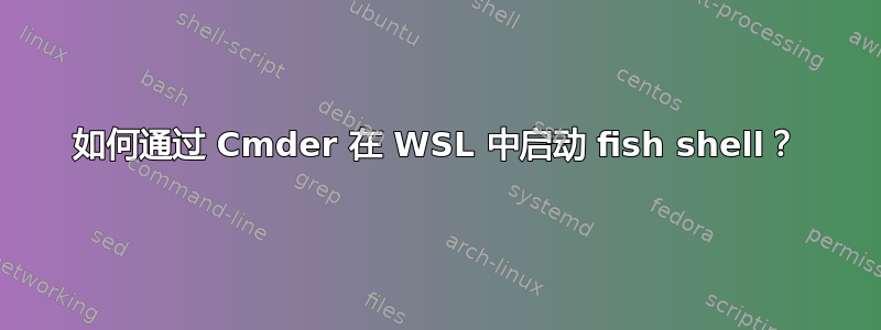 如何通过 Cmder 在 WSL 中启动 fish shell？