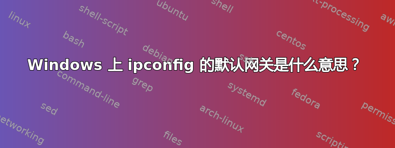 Windows 上 ipconfig 的默认网关是什么意思？