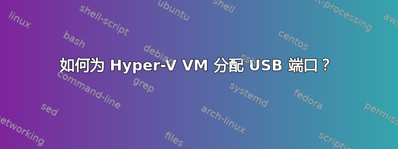 如何为 Hyper-V VM 分配 USB 端口？