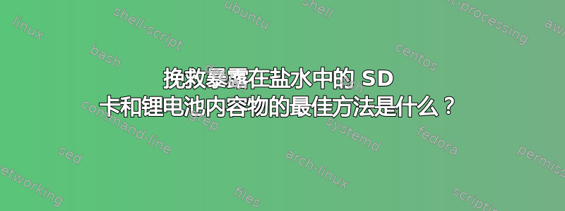 挽救暴露在盐水中的 SD 卡和锂电池内容物的最佳方法是什么？