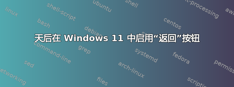 10 天后在 Windows 11 中启用“返回”按钮