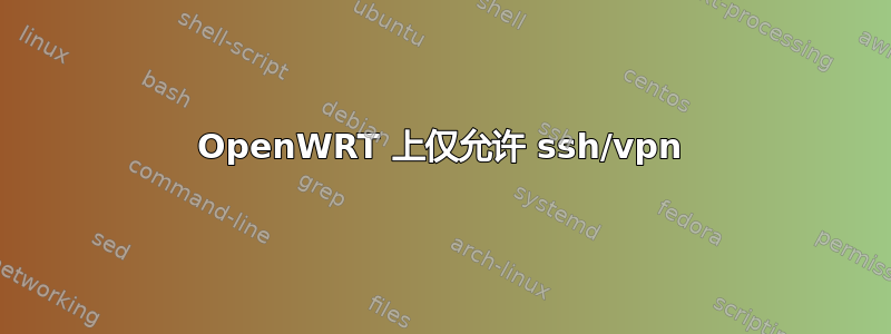 OpenWRT 上仅允许 ssh/vpn