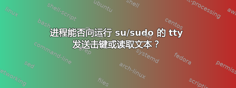 进程能否向运行 su/sudo 的 tty 发送击键或读取文本？