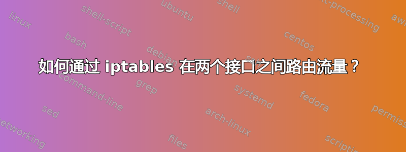 如何通过 iptables 在两个接口之间路由流量？