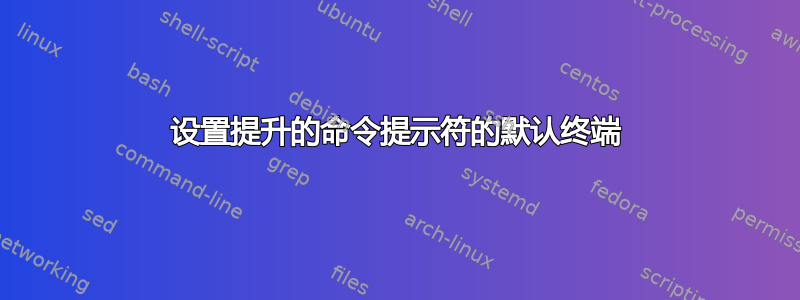 设置提升的命令提示符的默认终端