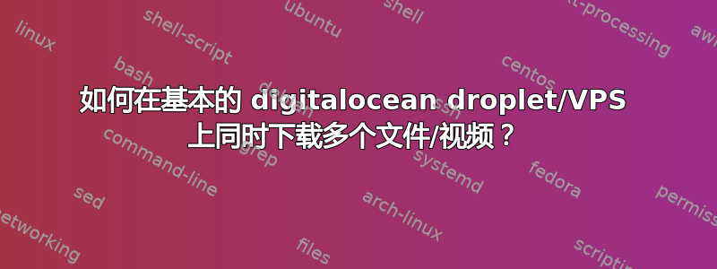 如何在基本的 digitalocean droplet/VPS 上同时下载多个文件/视频？