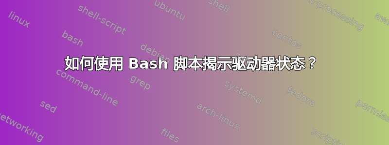 如何使用 Bash 脚本揭示驱动器状态？