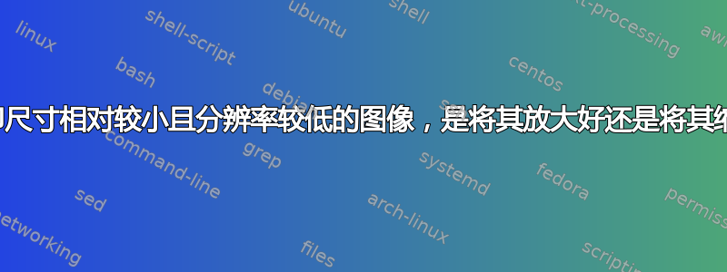 对于打印尺寸相对较小且分辨率较低的图像，是将其放大好还是将其缩小好？