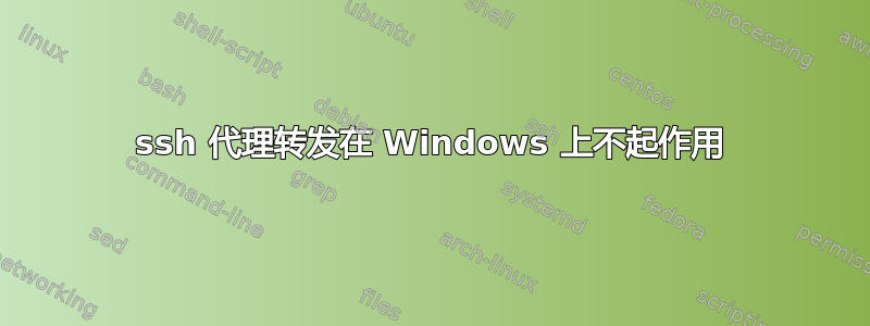 ssh 代理转发在 Windows 上不起作用