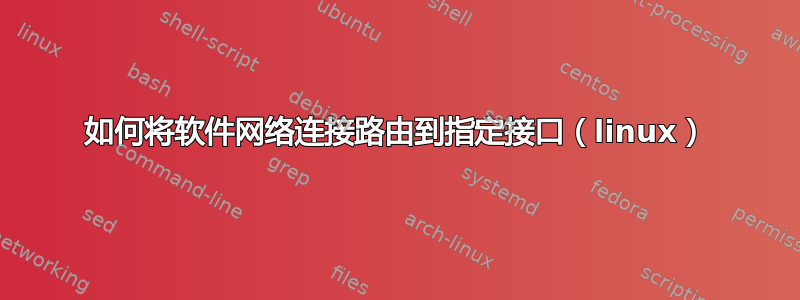 如何将软件网络连接路由到指定接口（linux）