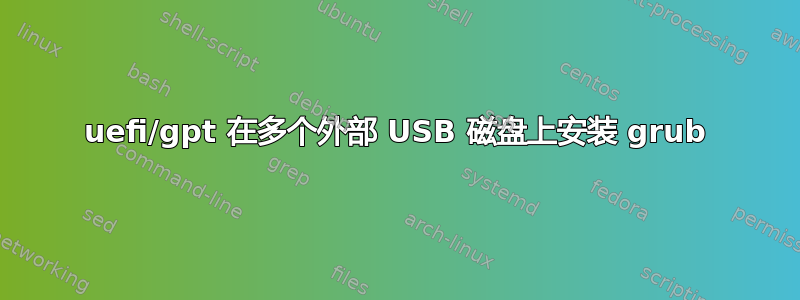 uefi/gpt 在多个外部 USB 磁盘上安装 grub