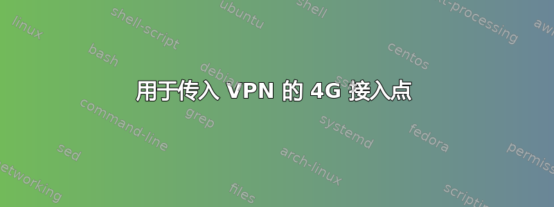 用于传入 VPN 的 4G 接入点