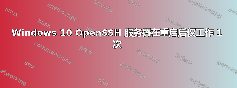 Windows 10 OpenSSH 服务器在重启后仅工作 1 次