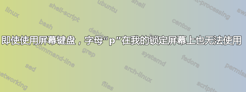 即使使用屏幕键盘，字母“p”在我的锁定屏幕上也无法使用