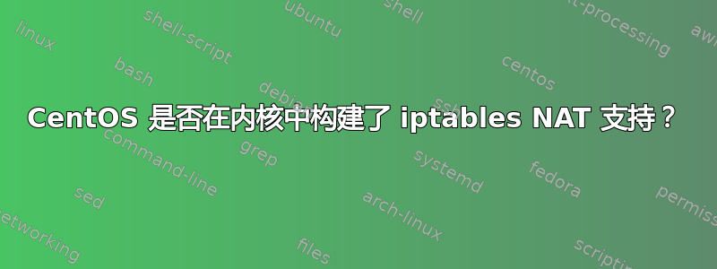 CentOS 是否在内核中构建了 iptables NAT 支持？