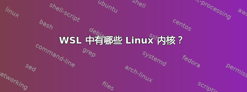 WSL 中有哪些 Linux 内核？