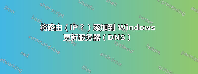 将路由（IP？）添加到 Windows 更新服务器（DNS）