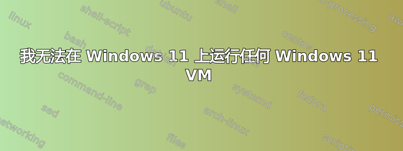 我无法在 Windows 11 上运行任何 Windows 11 VM