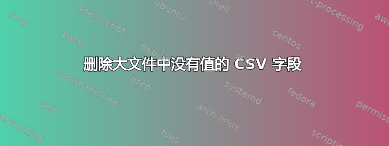 删除大文件中没有值的 CSV 字段